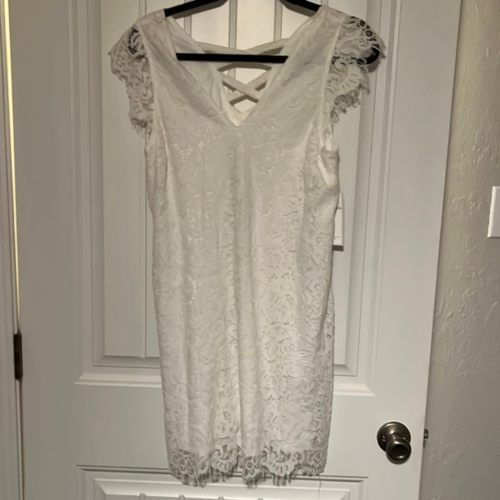 Off white lace mini dress from Red Dress